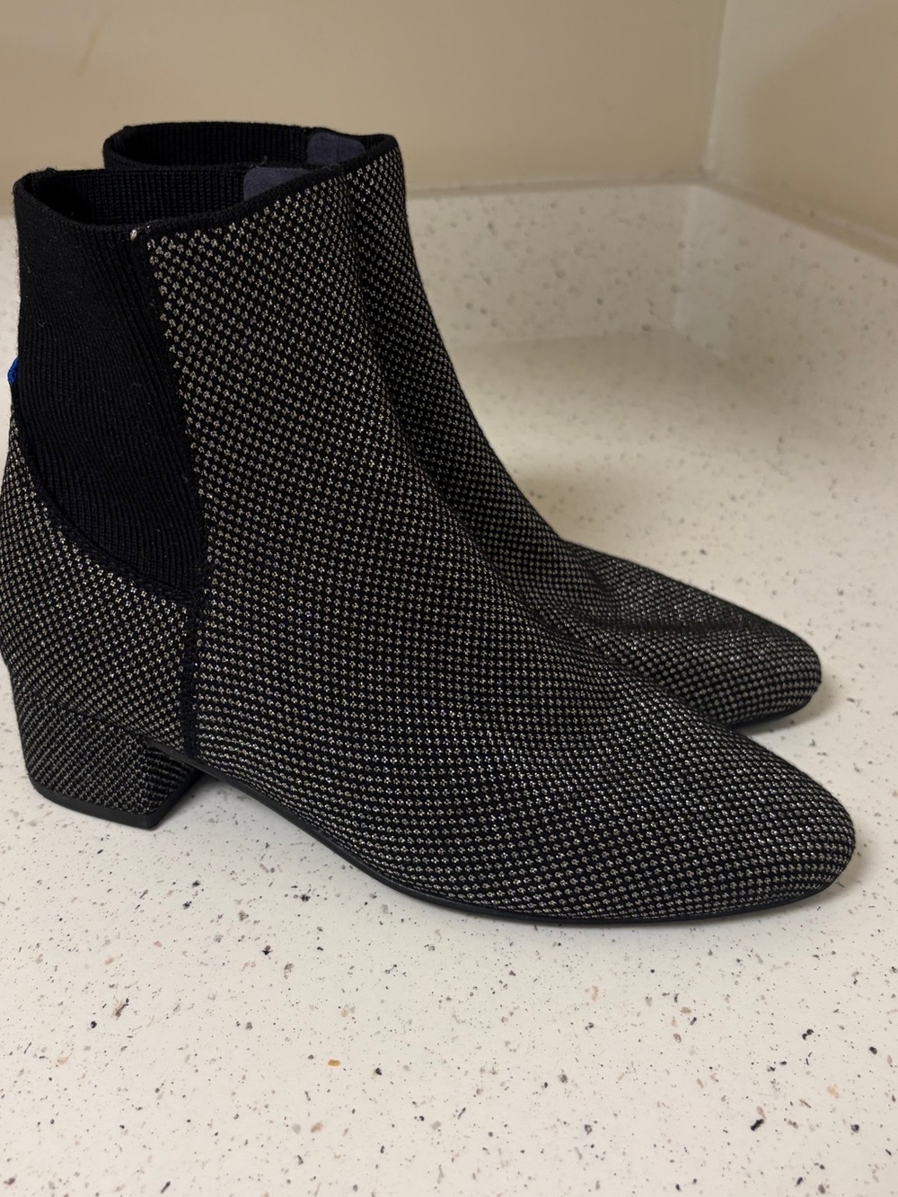 Rothy's The Classic Boot In Star Studded Black /Silver Womens 7.5